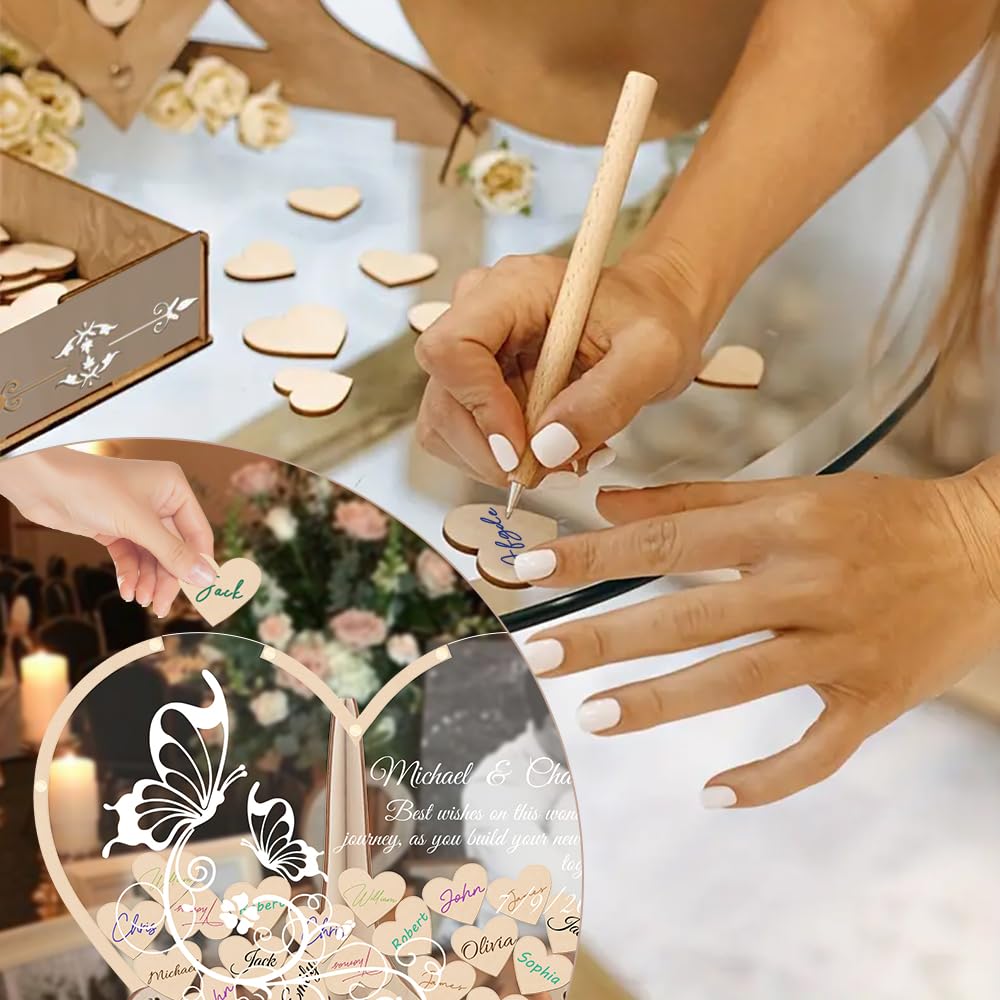 Personalized Wedding Guest Book Alternative - Elegant Keepsake for Weddings, Birthdays, Bar/Bat Mitzvahs, Anniversaries, Graduations & Baby Showers - Perfect Wedding Decor & Memorable Event Guest Book for Cherished Moments