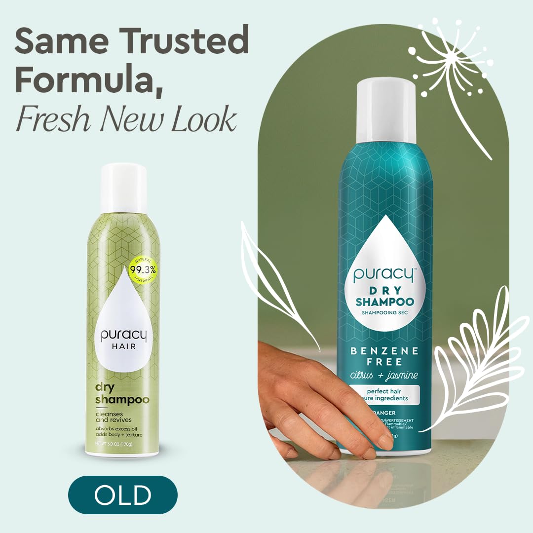 Puracy Natural Body Wash Refill - 98.6% Pure Plant-Based Shower Gel with Citrus & Sea Salt (48 oz) | Vegan, Sulfate-Free & Cruelty-Free | Gentle Cleansing for Sensitive Skin | Perfect for Daily Shower & Spa Day   Puracy Plant-Powered Dry Shampoo for Women - Volumizing & Cleansing with Citrus & Jasmine (6 oz) | Natural Hair Care for Oily Scalp | Ideal for Travel, Gym & Quick Refresh Between Washes