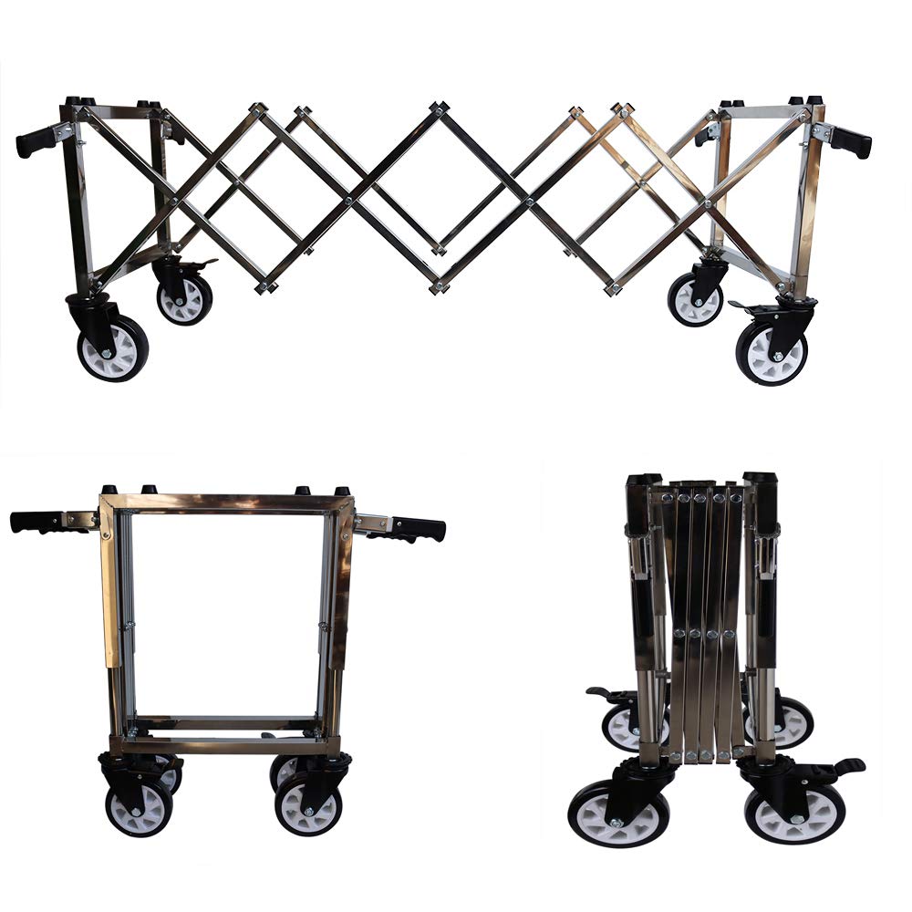 INTBUYING Silver Folding Funeral Stretcher - Adjustable Mortuary Cot, Church Casket Truck & Funeral Trolley for Funeral Homes, Churches & Memorial Services