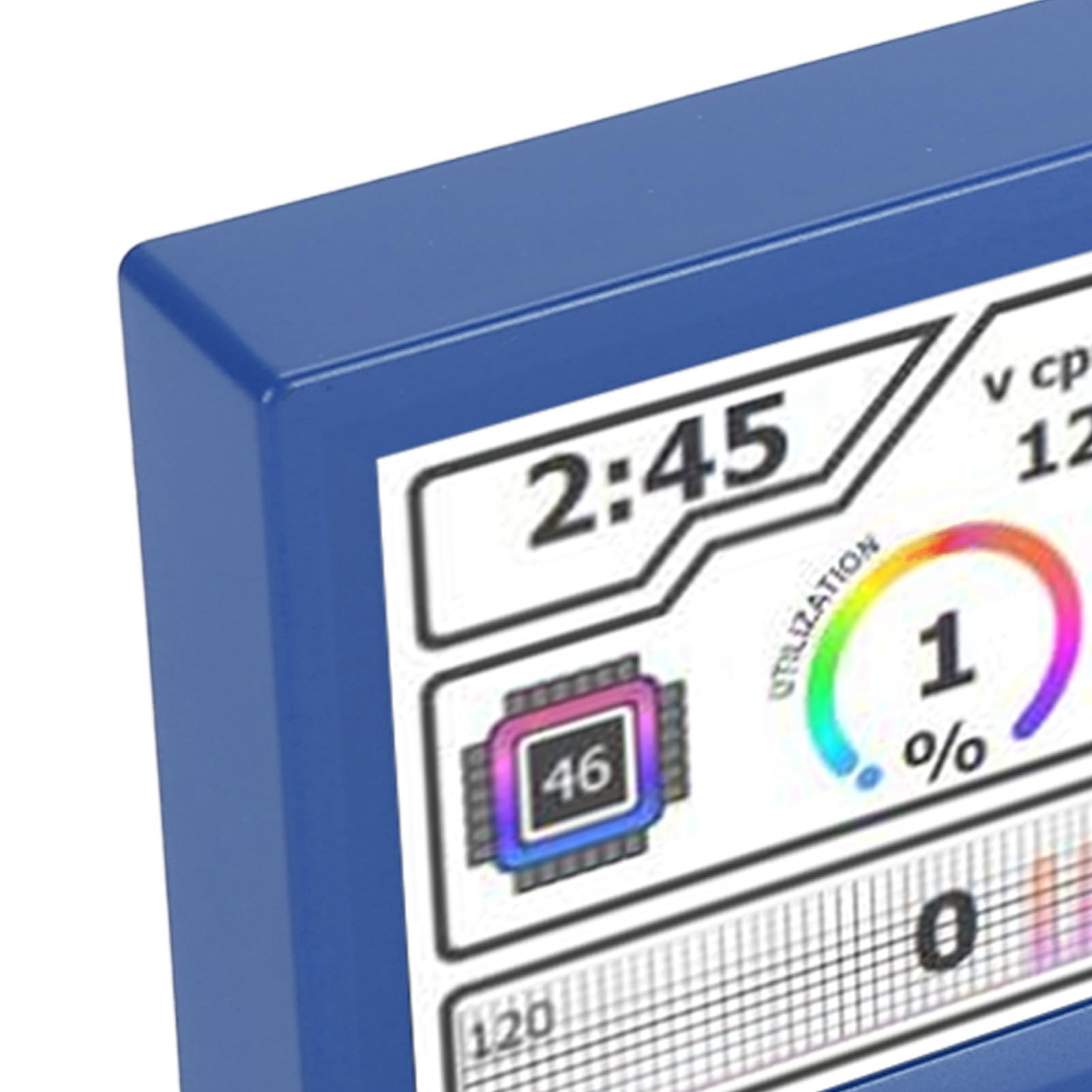 Mini PC Temperature Display Panel - Touch Screen Monitor for Dash Navigation & System Monitoring (Blue) | Ideal for Car Dashboard, Gaming PC, and Home Office Setup