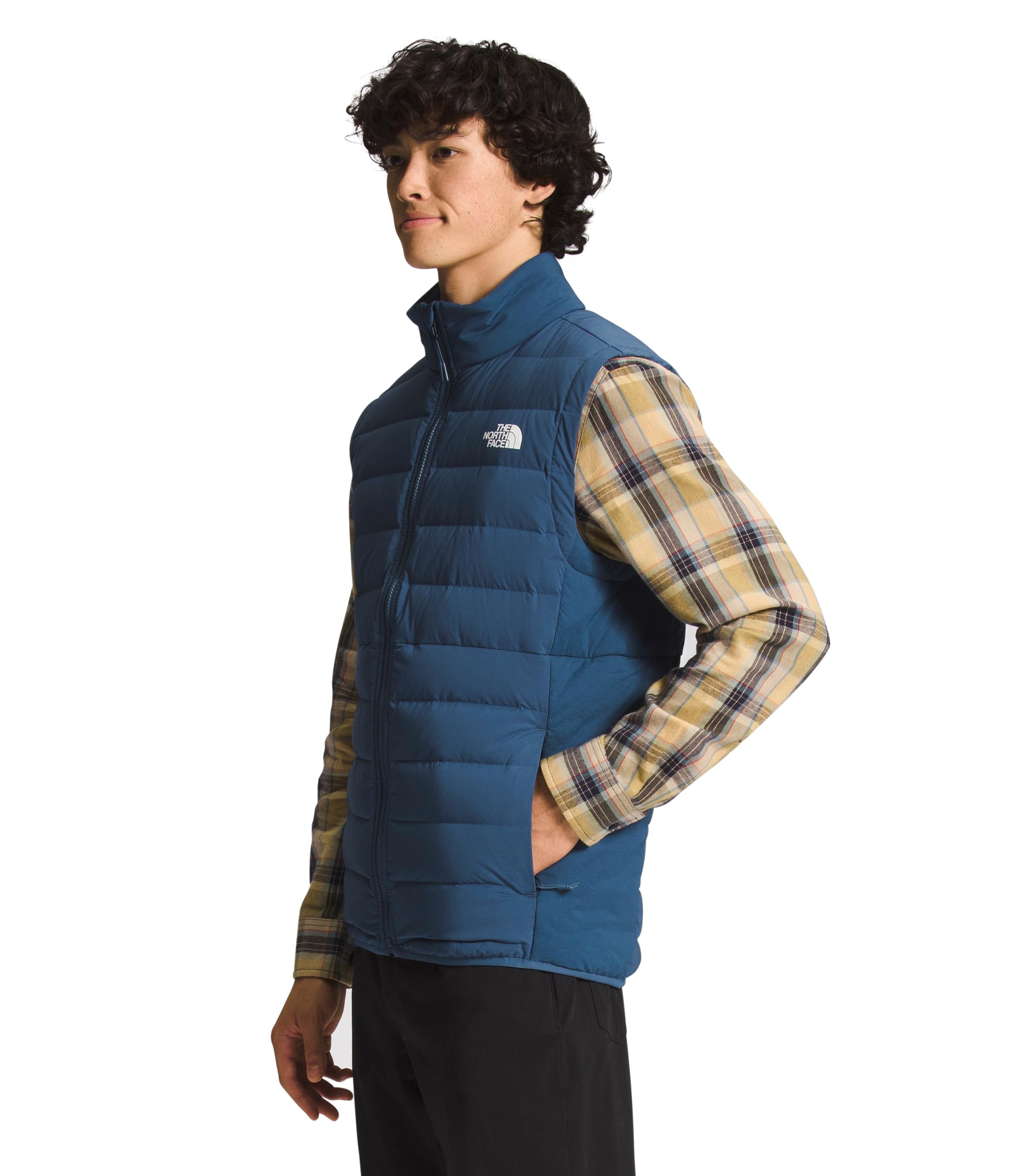 THE NORTH FACE Men's Belleview Stretch Down Vest - Lightweight Insulated Puffer Jacket for Outdoor Activities, Shady Blue, X-Large - Perfect for Hiking, Camping & Winter Layering