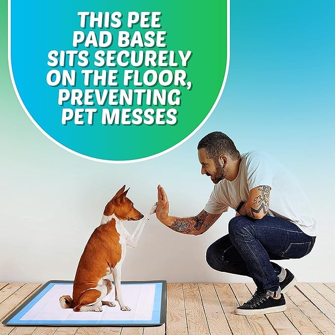 TidyFriend Non-Slip Silicone Dog Pad Holder Tray for 30x36 Inch Training Pads | Leak-Proof Puppy Potty Tray with Raised Edges | Easy to Clean & Store | Ideal for Indoor Dog Toilet Training & Small Spaces (Grey)