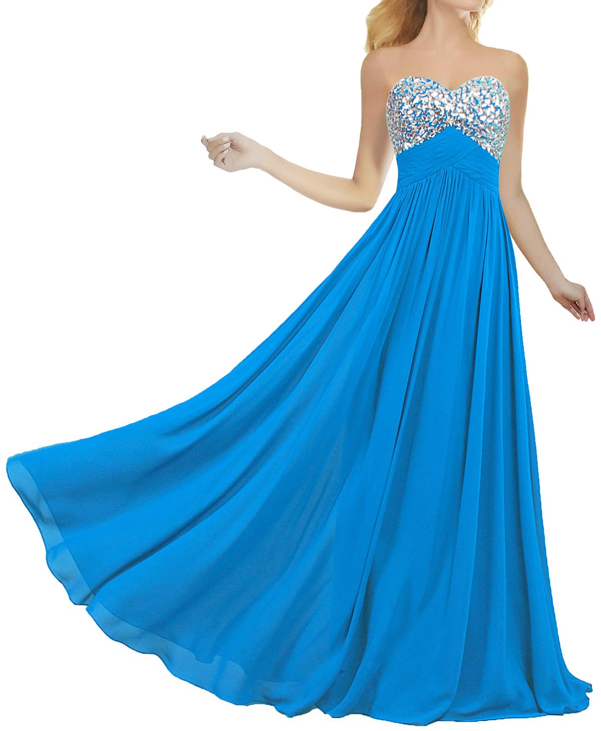 Elegant Crystal Chiffon Prom Dresses - Long Formal Evening Gowns for Women - Perfect for Homecoming, Ball, Wedding & Special Occasions