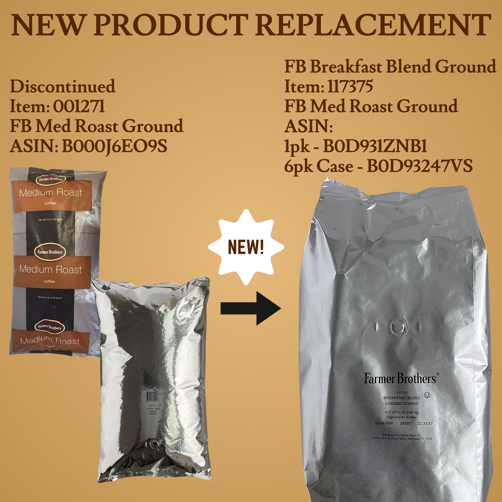 Farmer Brothers Medium Roast Ground Coffee - 6 Pack (5lbs Each) - Premium Coffee for Restaurants, Offices & Catering | Bulk Coffee for Commercial Use & Large Gatherings