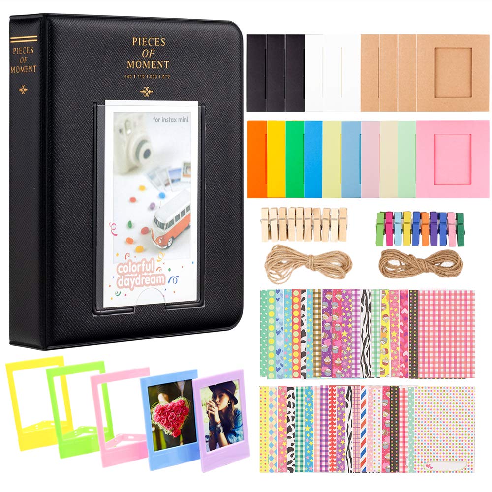 Ablus 2x3 Inch Photo Album for Fujifilm Instax Mini, Polaroid Snap, Z2300 & Instant Printers - 64 Pocket Black Film Storage - Perfect for Travel, Parties & Memory Keeping