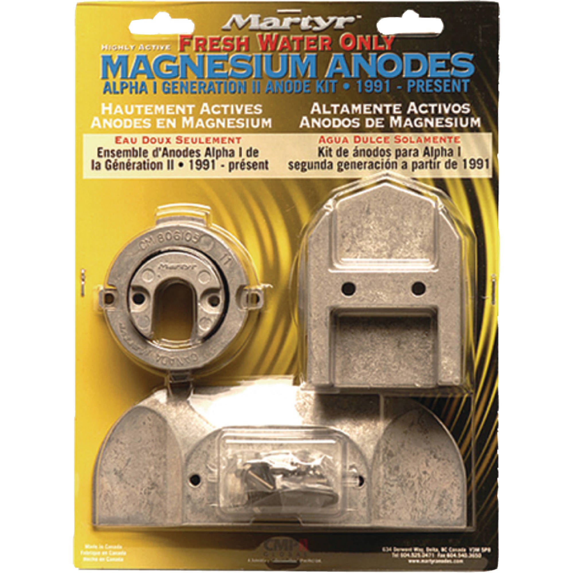 Mercury Alpha I Gen II Anode Kit (1991-Present) - Zinc Sacrificial Anode (Part #1 7621451, 8061051, 8216291, 8216312, 806189) - Boat Motor Protection for Saltwater & Freshwater Use