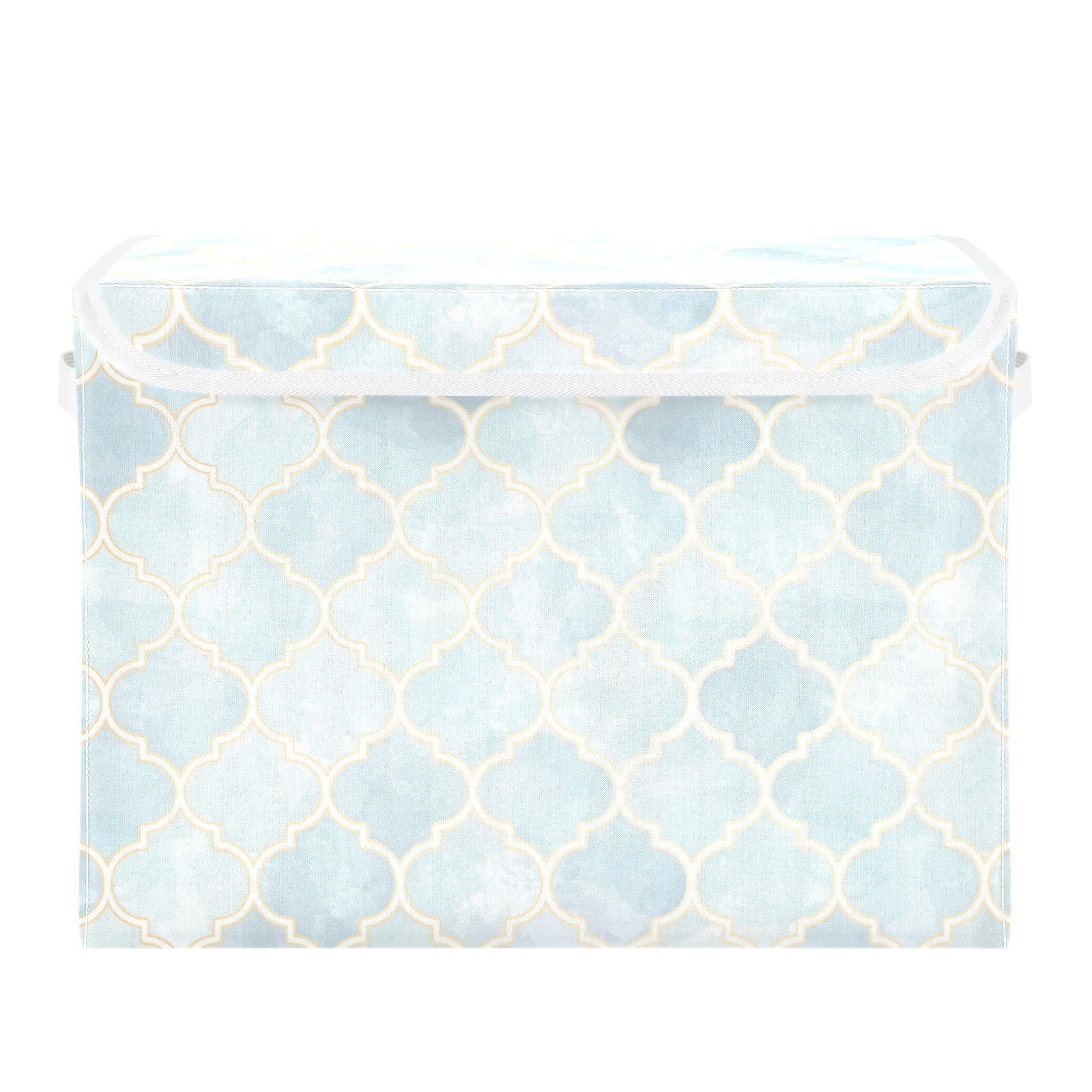 Joisal Moroccan Pattern Turkish Mosque Window Large Capacity Storage Containers with Lids | Foldable Stackable Organizer Bins for Kitchen Pantry, Bathroom, Closet & Office Organization | Multi-Purpose Home Storage Solution