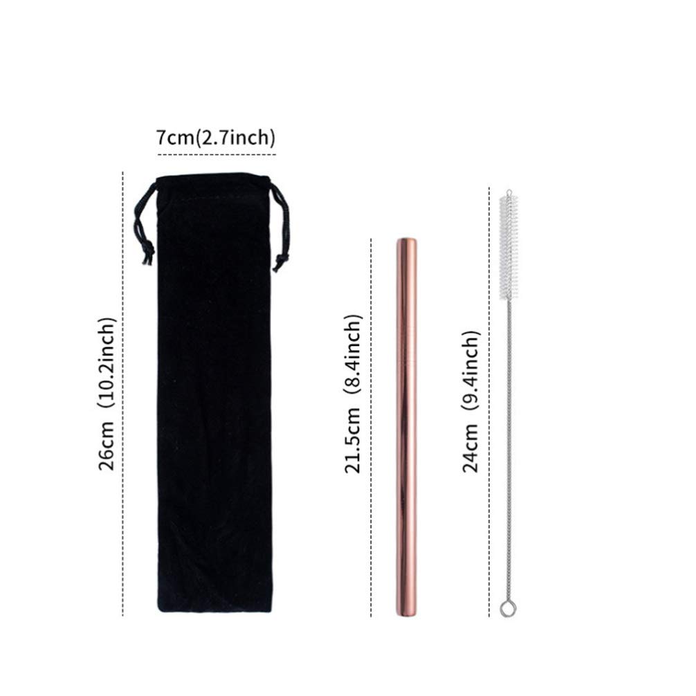 Eco-Friendly Stainless Steel Straw Set - Reusable Drinking Straws for Coffee, Tea, Milk & Smoothies | Durable, Multipurpose Metal Straws for Home, Office & Travel | Dishwasher Safe & BPA-Free