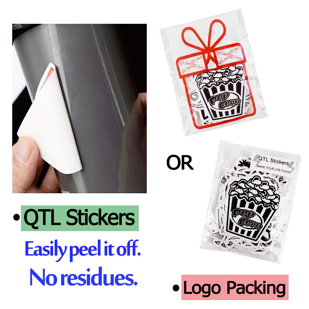 QTL Cute Black and White VSCO Stickers Pack - 50Pcs Waterproof Decals for Teen Girls & Adults - Perfect for Water Bottles, Laptops, Journals & DIY Crafts - Aesthetic Vinyl Stickers for Scrapbooking & Room Decor