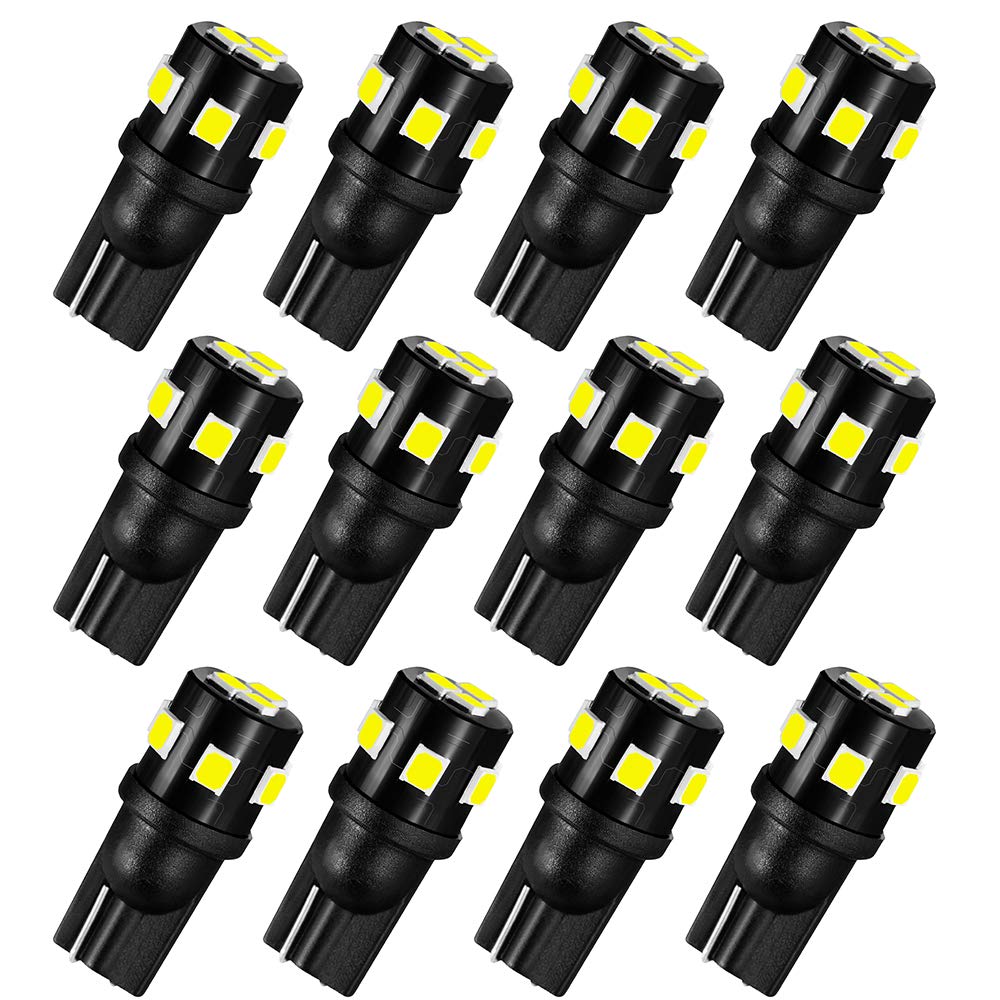 AUXLIGHT T10 921 194 168 912 LED Bulbs White 12-Pack - Super Bright 12V LED Replacement Bulbs for RV, Camper, Trailer, Boat, Trunk, Dome, Map & License Plate Lights - Perfect for Interior Lighting & Backup Reverse Lights