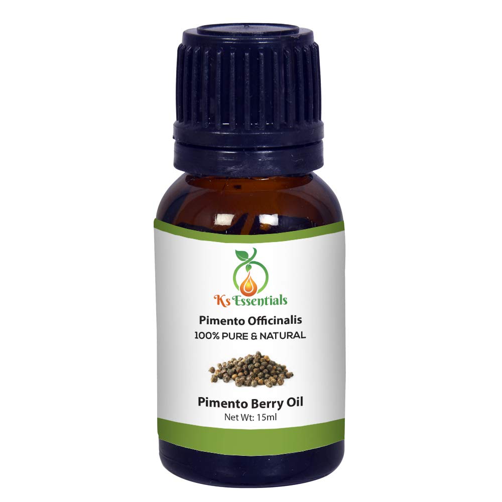 Ks Essentials 100% Pure Pimento Berry Essential Oil (Pimento Officinalis) - 15ml Natural Steam Distilled Aromatherapy Oil for Diffusers, Massage & Relaxation