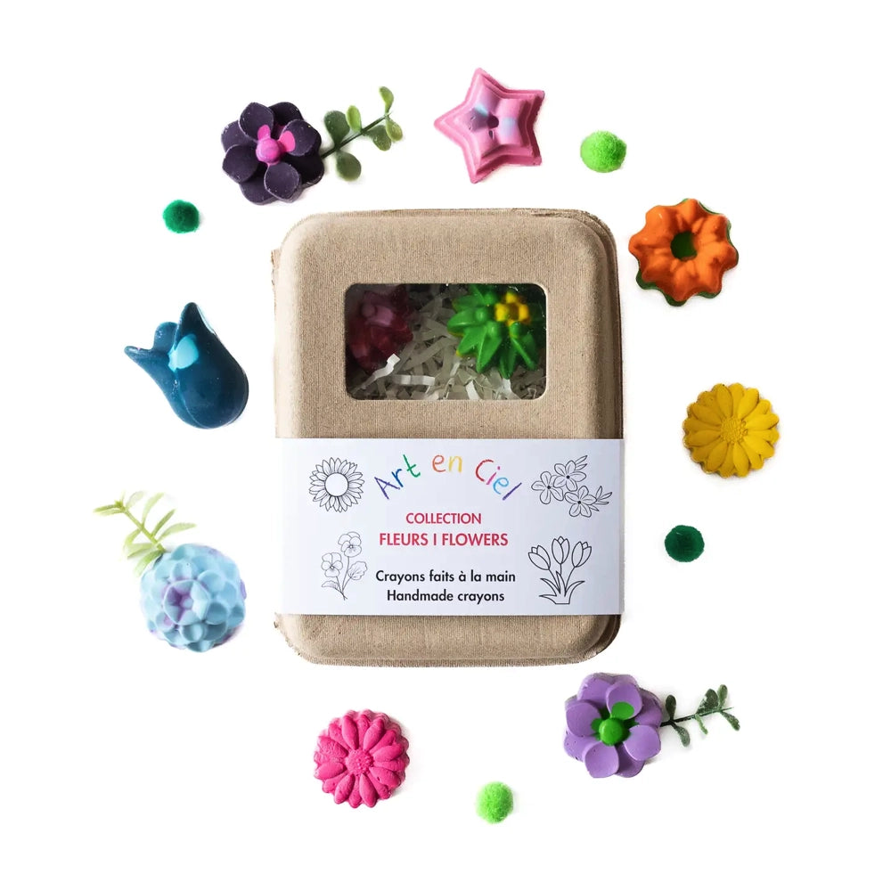 Art en Ciel Handmade Flower-Shaped Crayons - Non-Toxic, Washable Art Supplies for Kids - Perfect for Classroom, Birthday Gifts & DIY Craft Projects