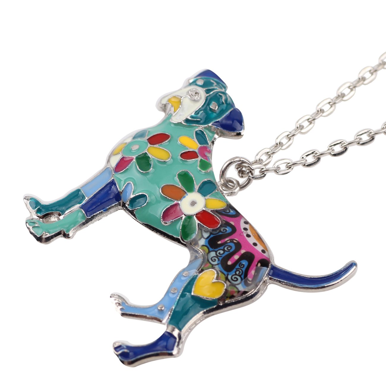 Floral Belgian Malinois Dog Pendant Necklace - Pet Jewelry Gift for Women Dog Lovers