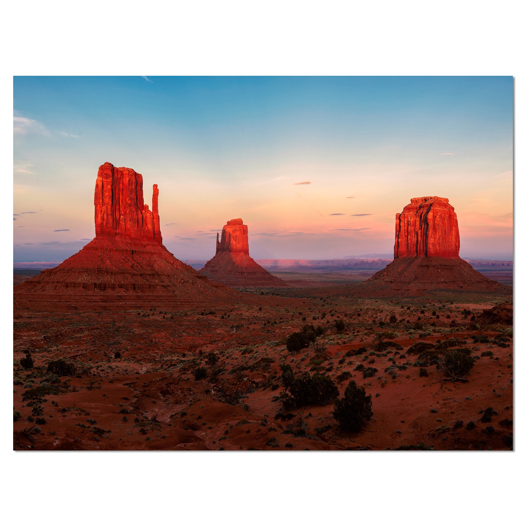 Stunning Monument Valley Sunset Landscape Canvas Art Print - Perfect for Home & Office Wall Decor