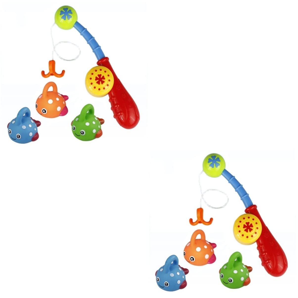 TOYANDONA 2 Pack Fishing Bath Toys Set with Fishing Rod & Rubber Fish - Fun Educational Water Play for Toddlers & Kids - Perfect for Bathtime, Pool Parties & Outdoor Activities