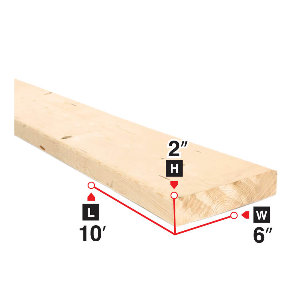 2 in. x 6 in. x 10 ft. Spruce Lumber - Premium Kiln-Dried Wood for DIY Projects, Home Construction, and Outdoor Decking