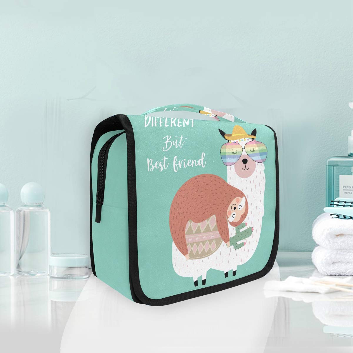Cute Sloth Travel Toiletry Bag - Waterproof Cosmetic Pouch for Women & Girls - Perfect for Showers & Vacations