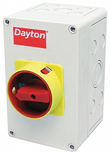 Dayton Disconnect Switch 5.1in H x 3.7in W x 4.5in D - Heavy Duty Electrical Safety Switch for Industrial & Commercial Use