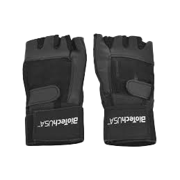 BioTechUSA Houston Workout Gloves for Men & Women - Medium Size, Black - Perfect for Weightlifting, Gym Training & CrossFit