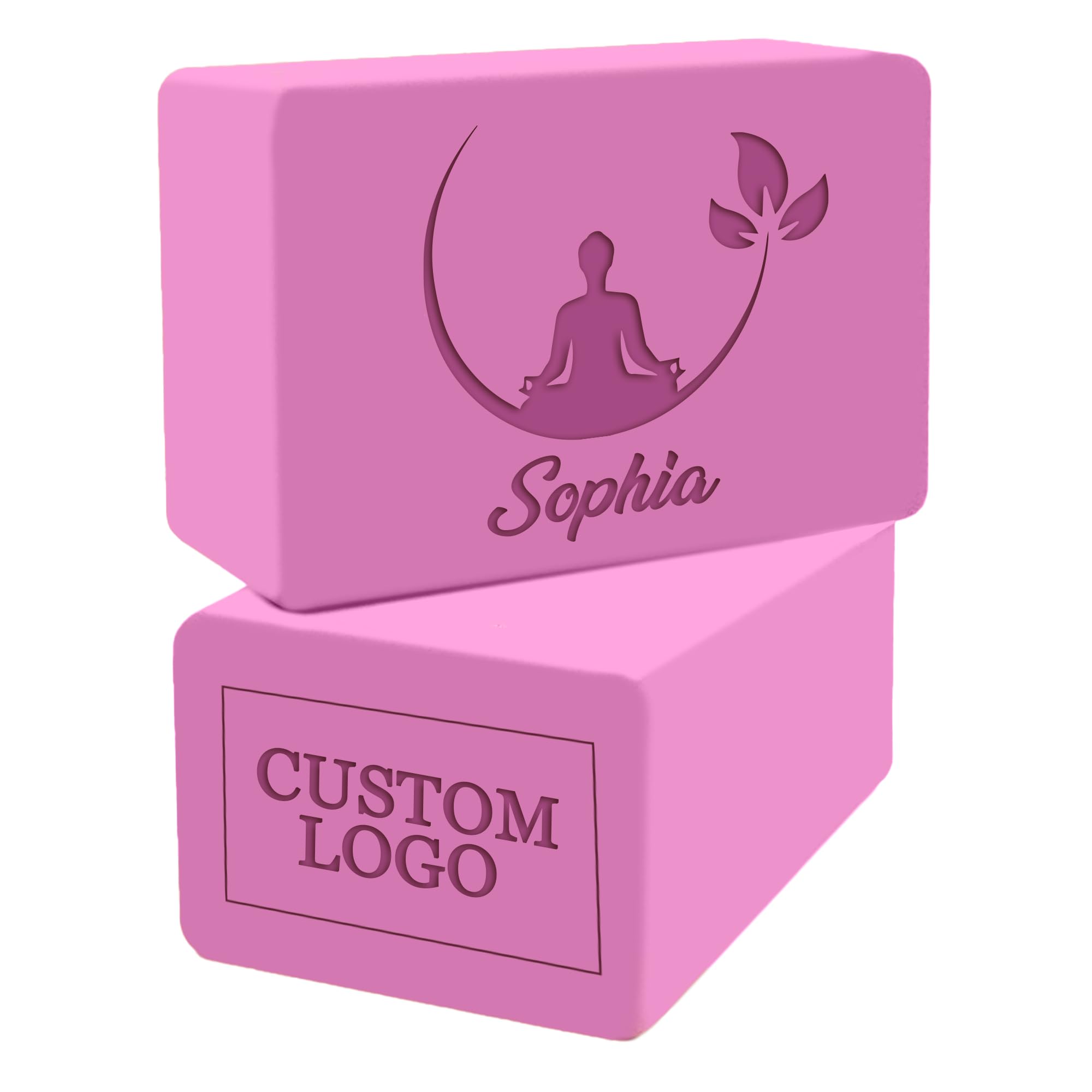 Custom Yoga Blocks 2 Pack - Non-Slip Soft Yoga Blocks for Women with Personalized Design | Ideal for Yoga, Pilates, Meditation & Home Workouts | Perfect Yoga Accessories Gift Set