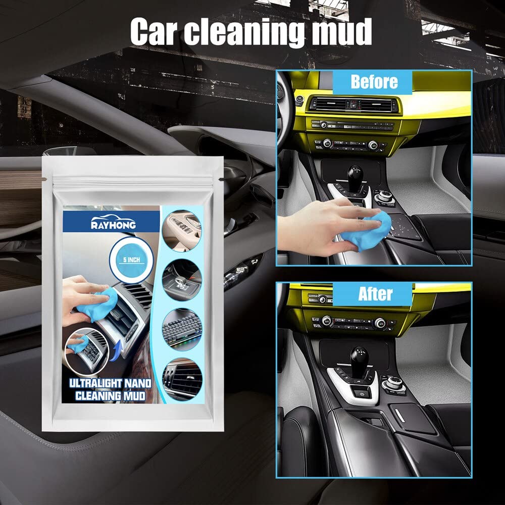 Premium Car Cleaning Gel - Universal Dust Collector for Car Vents, PC, Laptop, Camera & Auto Parts | Reusable Interior Detailing Putty Tool Kit | Perfect for Home, Office & Vehicle Maintenance (Blue)