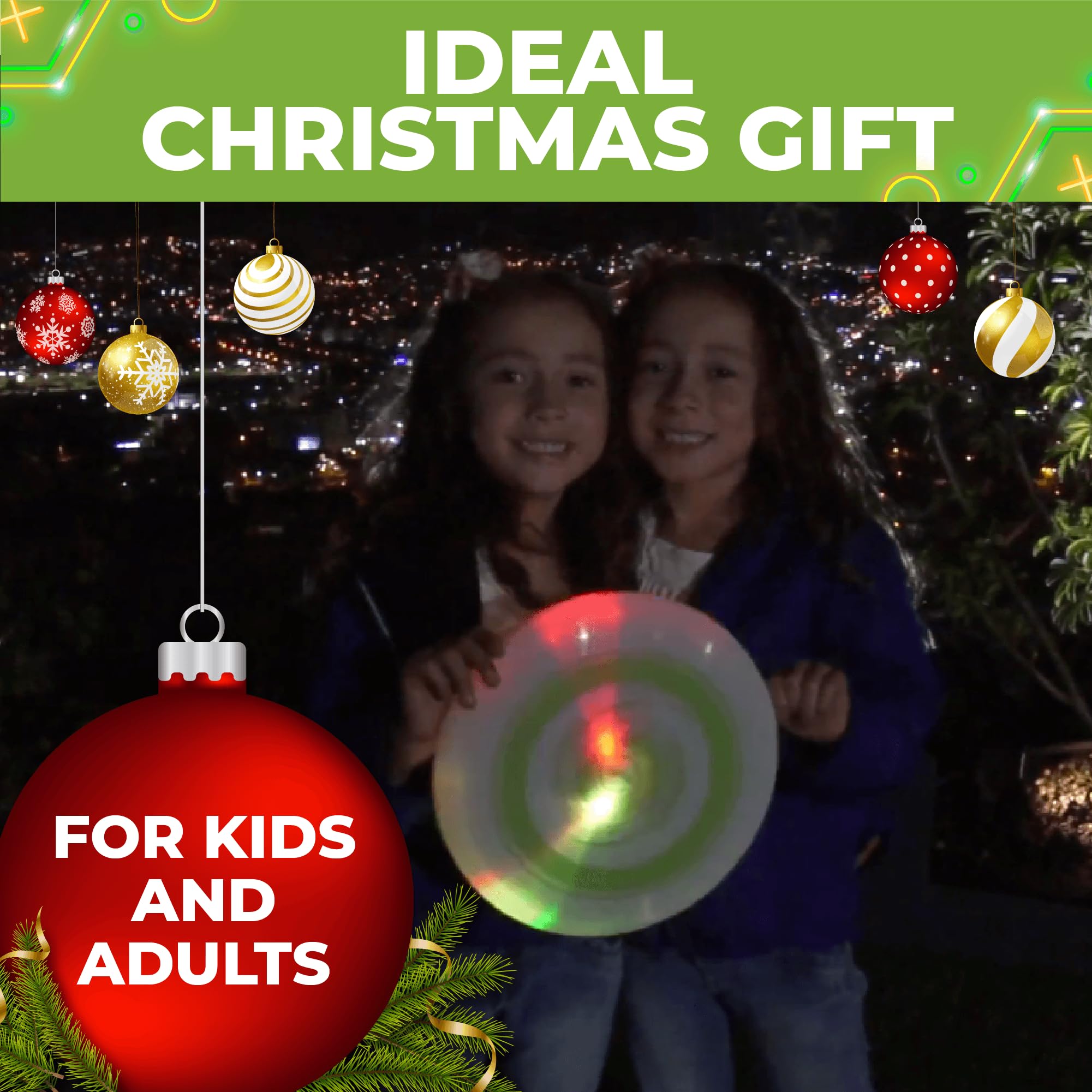LED Light Up Flying Disc - Glow in The Dark Frisbee for Outdoor Play, Camping & Birthday Parties | Fun Light-Up Toy for Kids, Adults & Family Games (175g) - Perfect for Nighttime Backyard Fun, Beach Activities & Park Adventures