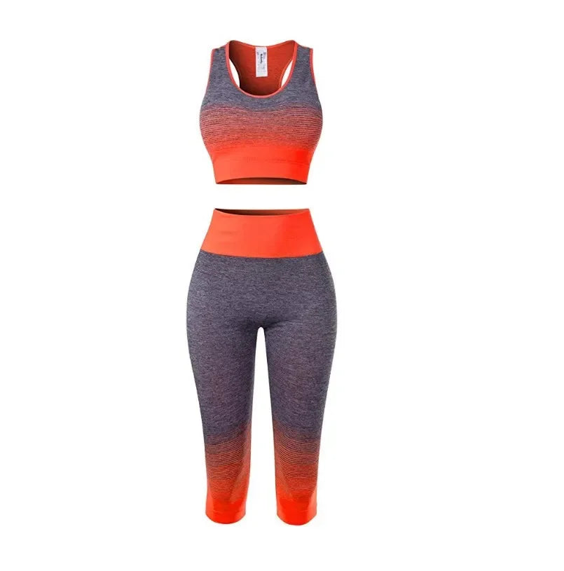 2-Piece Women's Yoga Outfit Set - Stretchy Sports Bra & High-Waisted Workout Leggings for Fitness, Running & Gym | Comfortable Elastic Yoga Suit for Women | Perfect for Yoga, Pilates & Home Workouts