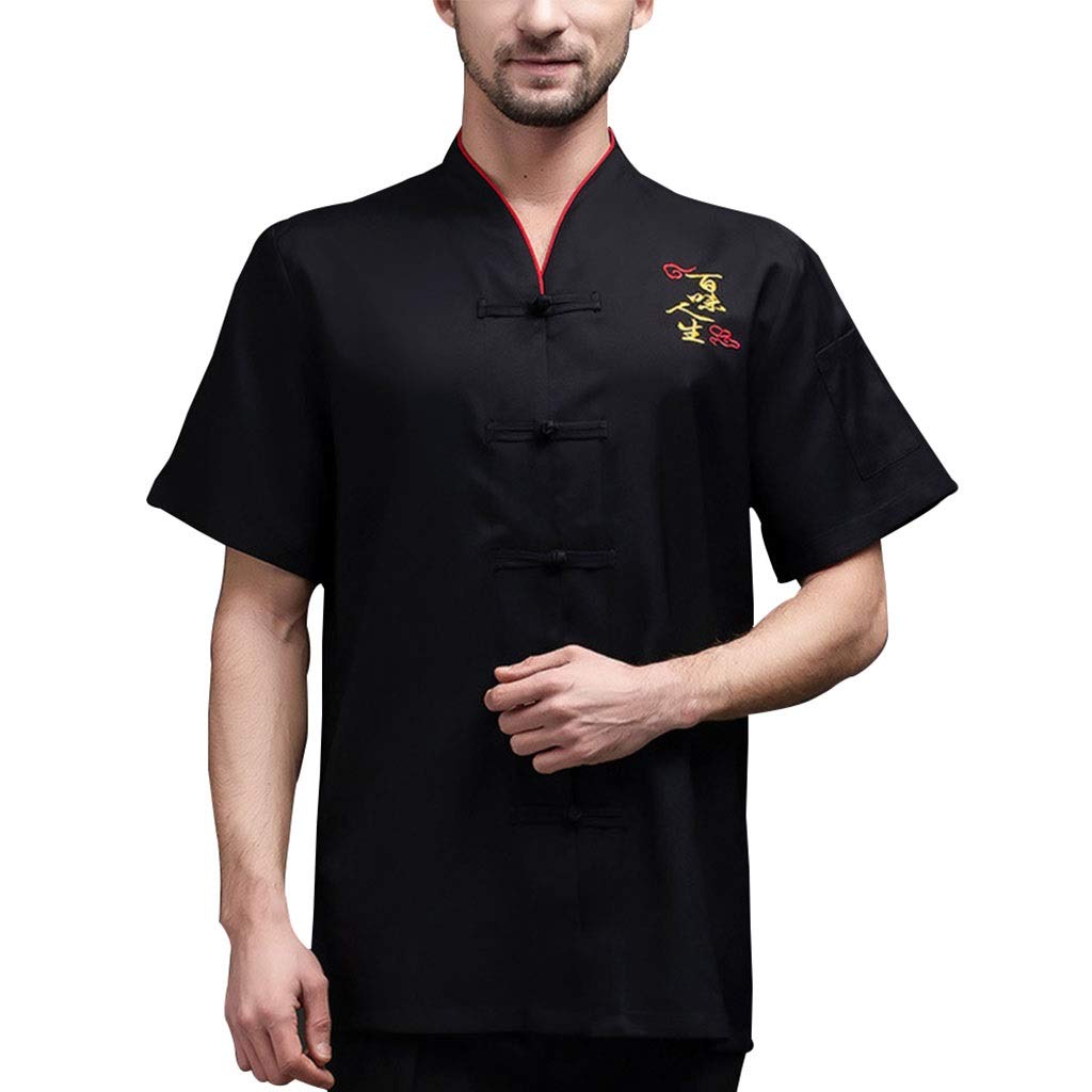 FJL Unisex Chef Jacket - Breathable Mesh Ventilation with Cloth Buttons for Professional Cooking & Kitchen Work | Ideal for Chefs, Catering & Culinary Students
