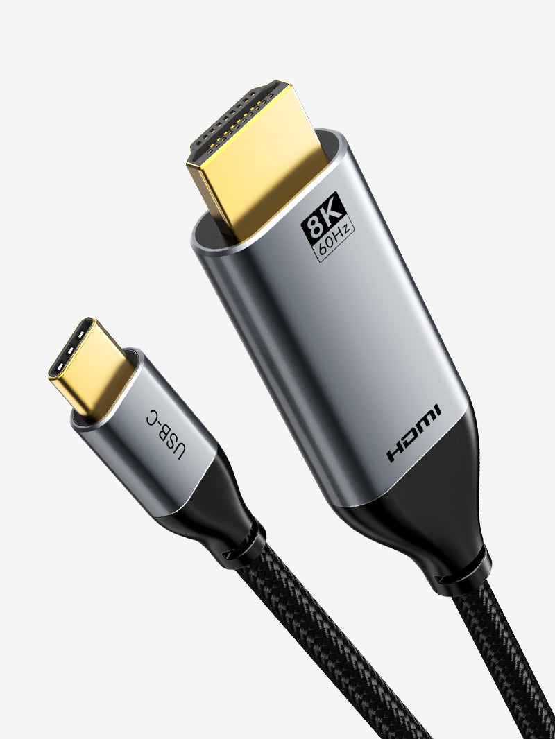 8K 60Hz USB Type C to HDMI 2.1 Cable 6ft - 4K 120Hz Ultra HD High Speed Cord for MacBook Pro, Gaming Laptop, PS5, Xbox, Monitor & TV - Supports HDR, Dolby Vision, 3D & 48Gbps Bandwidth