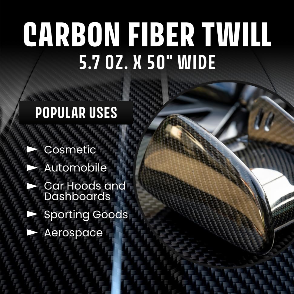 Premium 3K Carbon Fiber Fabric - 5.7oz, 50