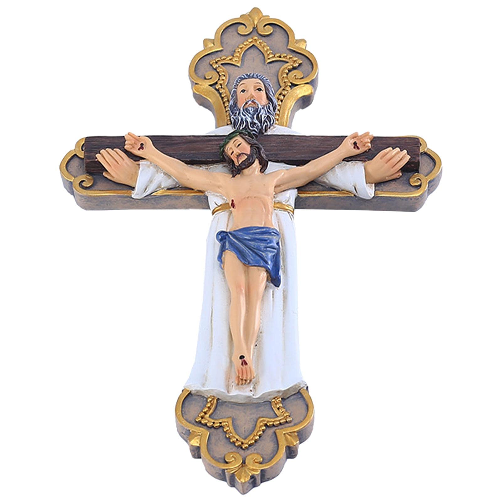 Gazechimp 7.72 Inch Resin Crucifix Cross - Catholic Christian Religious Wall Decor for Home, Church & Prayer Room - Perfect for Gifts, Worship & Spiritual Decorations