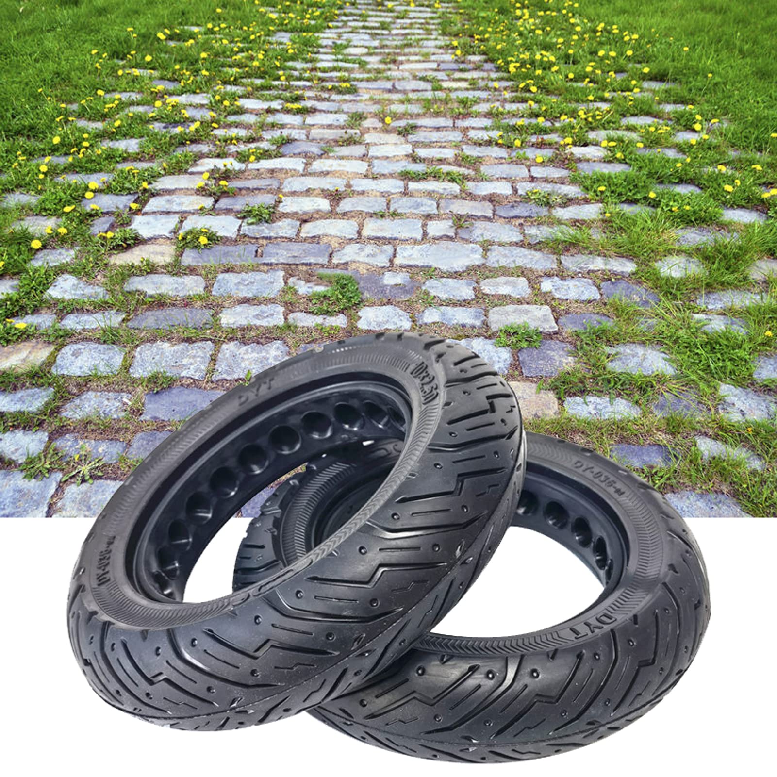 Durable Honeycomb Solid Tires for Electric Scooters - 10x2.50-6.5 Tubeless, Explosion-Proof Replacement Wheels (1 Pack) - Perfect for Commuting, Urban Travel & Last-Mile Delivery