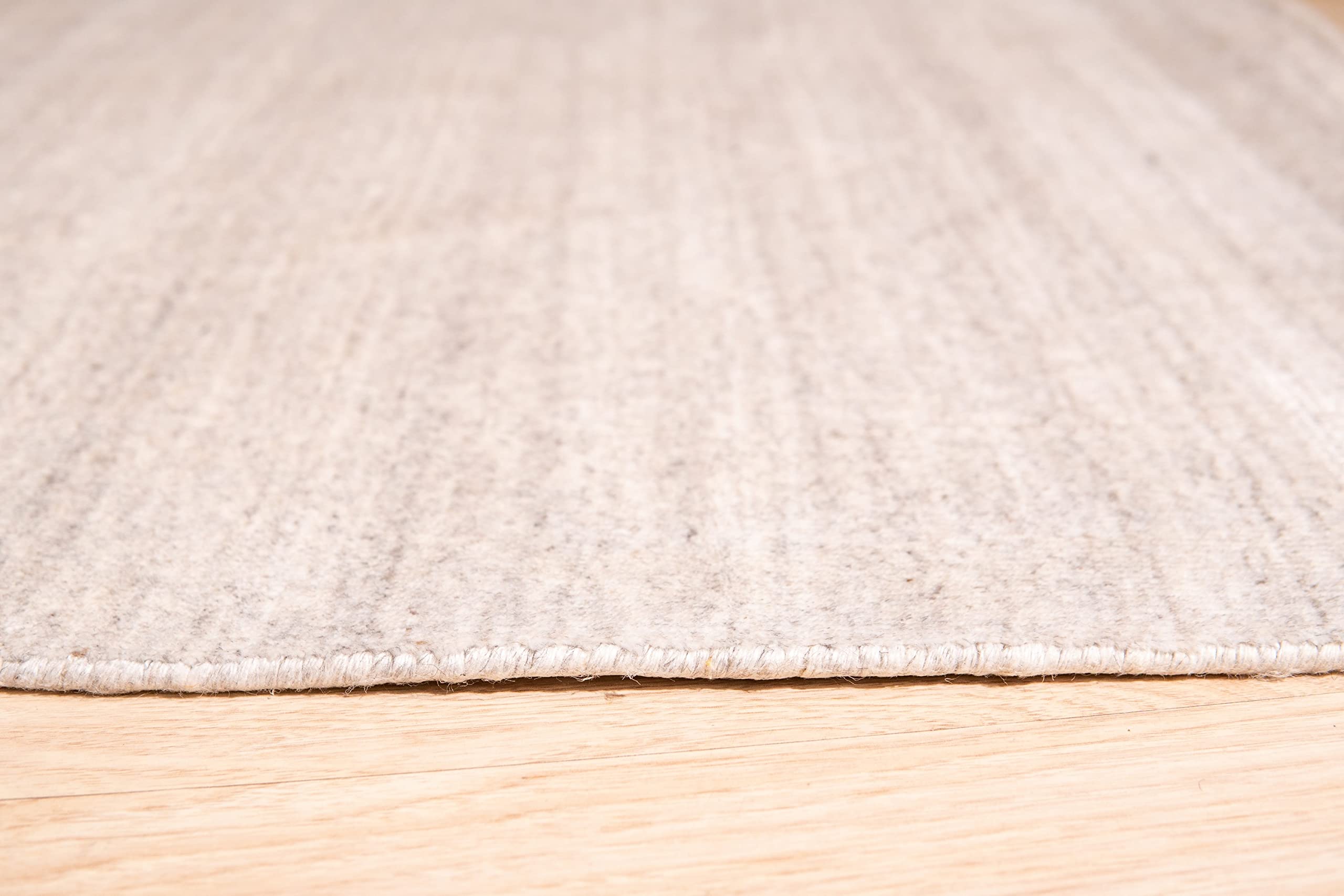 Handmade Wool & Viscose Urban Area Rug 8x10 Feet - Soft Beige Bohemian Style Rug for Living Room, Bedroom & Office Decor | EORC OCU165BG8X10