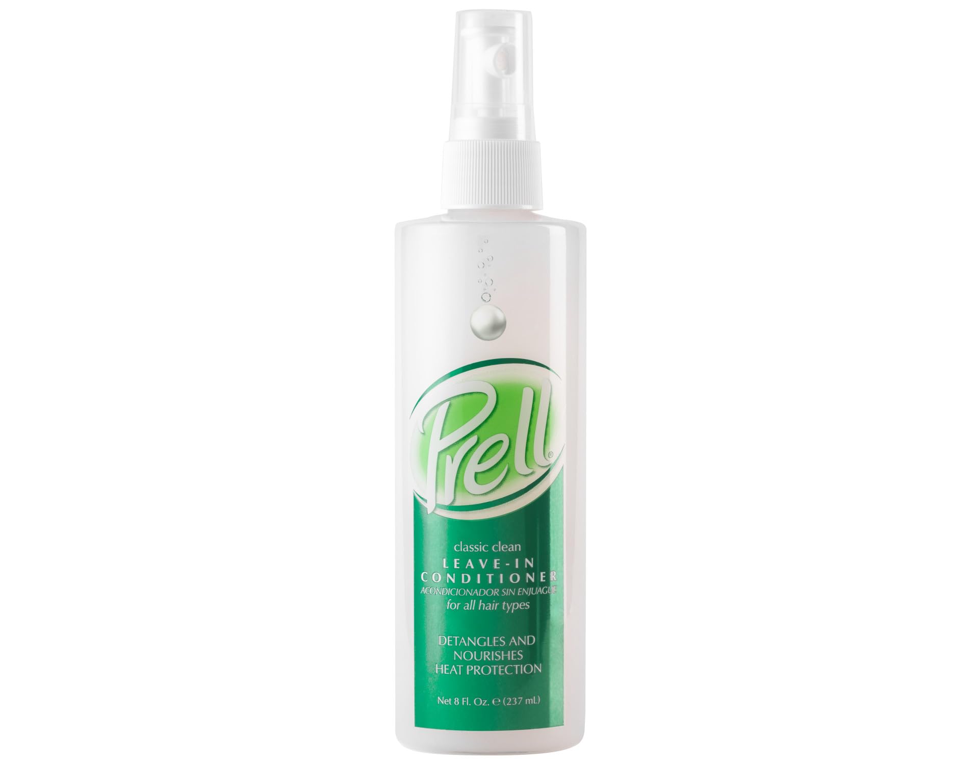 Prell Classic Clean Leave-in Conditioner 8 fl. oz - Detangling & Nourishing Heat Protectant for All Hair Types (6 Pack) - Perfect for Daily Hair Care, Styling & Heat Tool Protection
