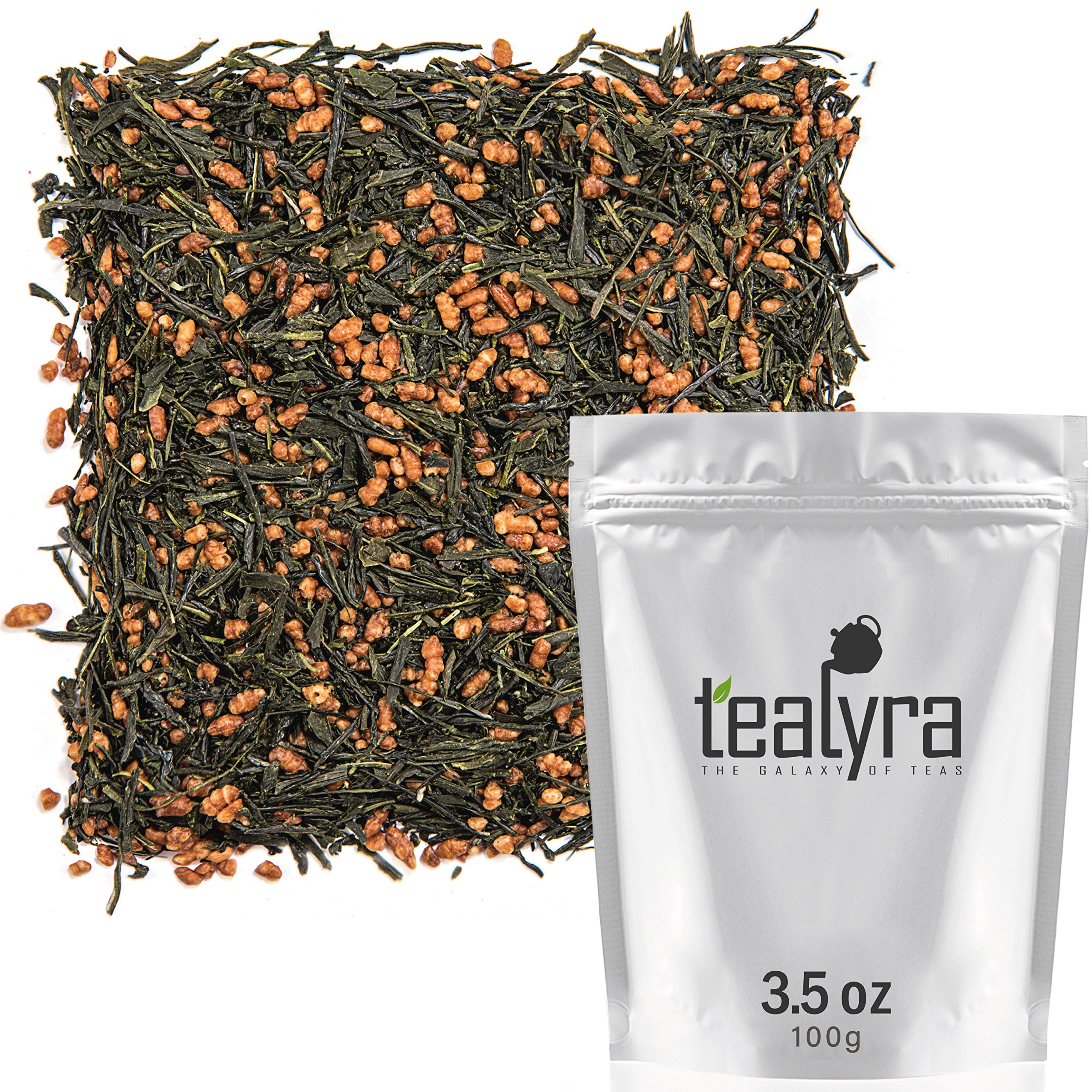 Tealyra Gen Mai Cha Supreme - Premium Japanese Loose Leaf Green Tea with Roasted Brown Rice - Low Caffeine - 100g (3.5 oz) - Perfect for Relaxation, Afternoon Tea & Zen Moments