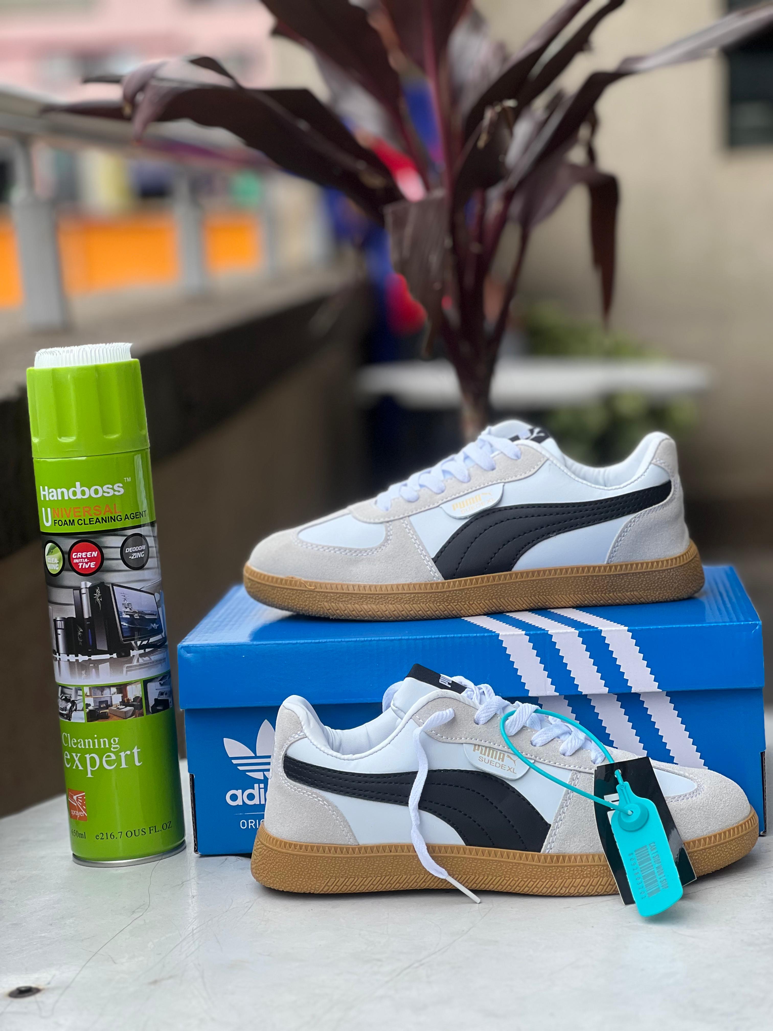 Puma Palermo Classic Sneakers for Men - White & Black Retro Running Shoes for Casual Wear & Street Style