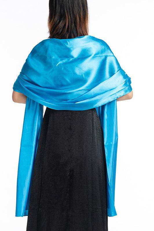 Elegant Elastic Satin Shawl Wrap - Soft Stretchy Fashion Scarf for Women - Perfect for Weddings, Parties & Evening Events