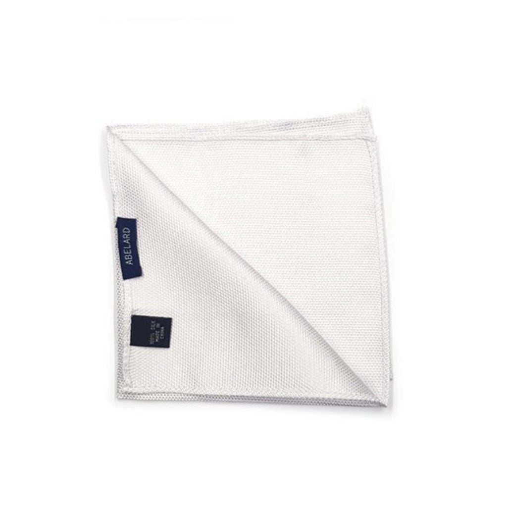 ABELARD Textured White Pocket Square - Elegant Silk Handkerchief for Men's Suits, Weddings & Formal Events