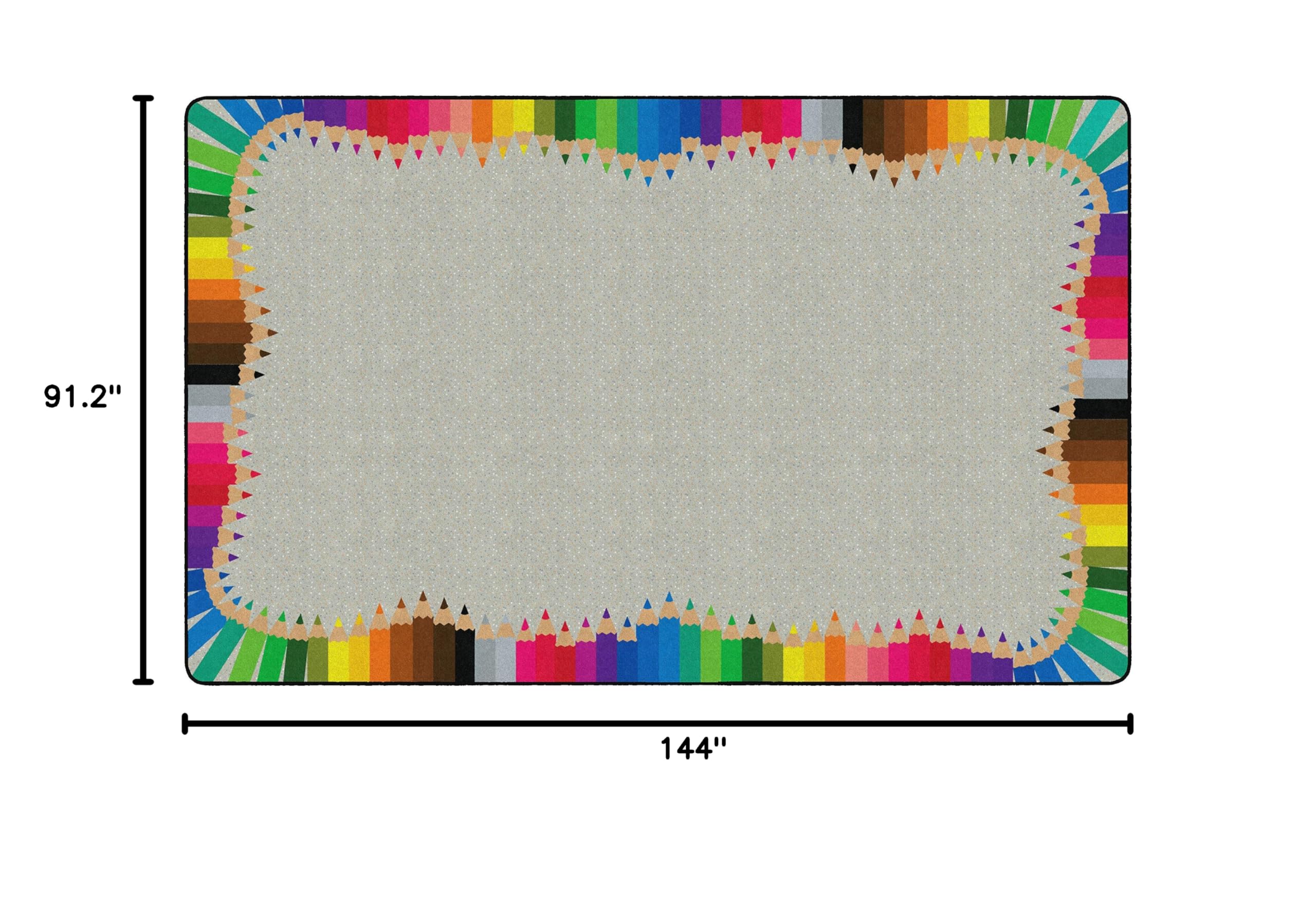 Flagship Carpets Colored Pencils Multicolor Educational Rug - 7'6
