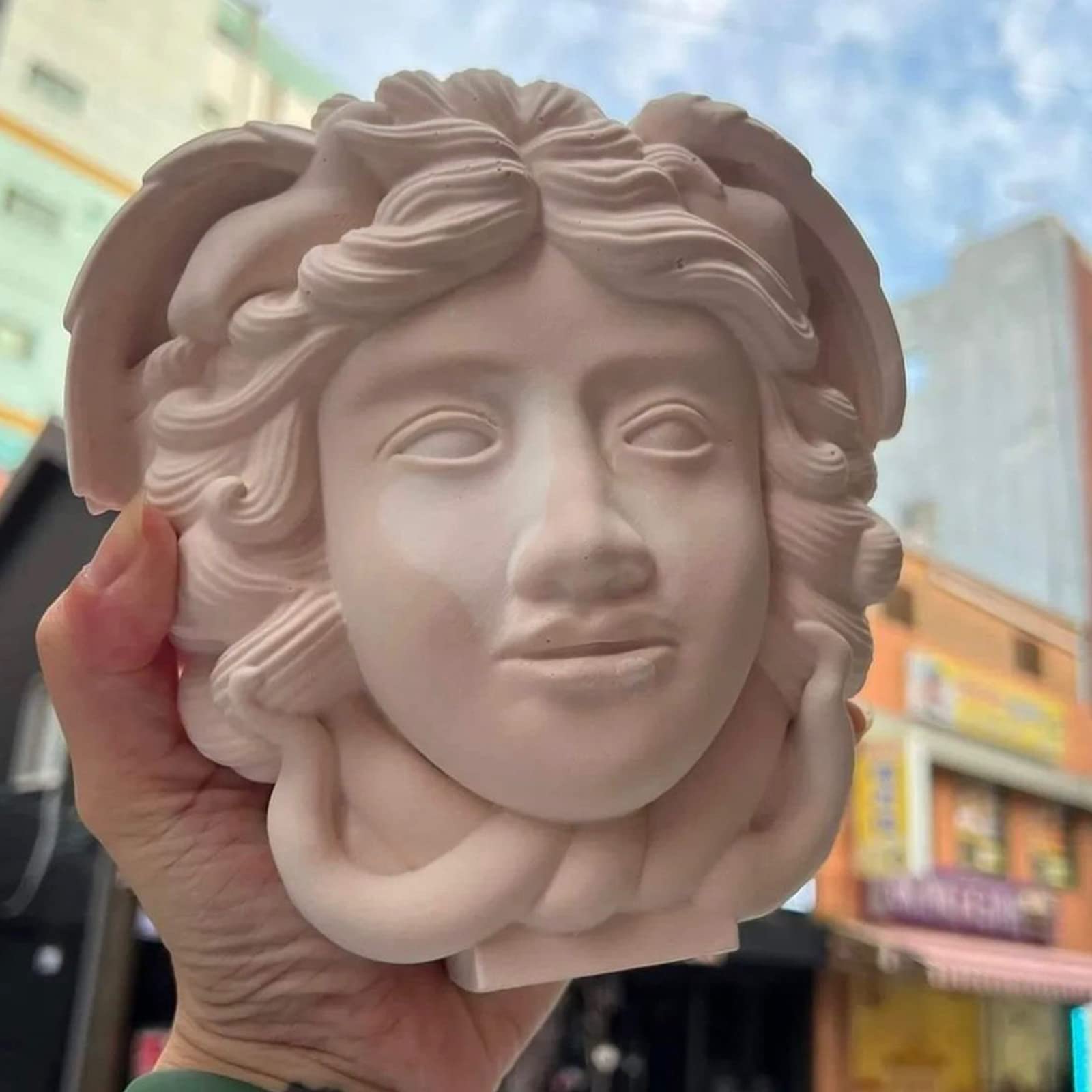 Large Medusa Snake Hair Face Silicone Molds for DIY Candle Making - Abstract Goddess Silicone Molds for Aroma Gypsum, Home Decor & Art Crafts - Perfect for Halloween Decorations, Greek Mythology Themed Parties & Handmade Gift Making