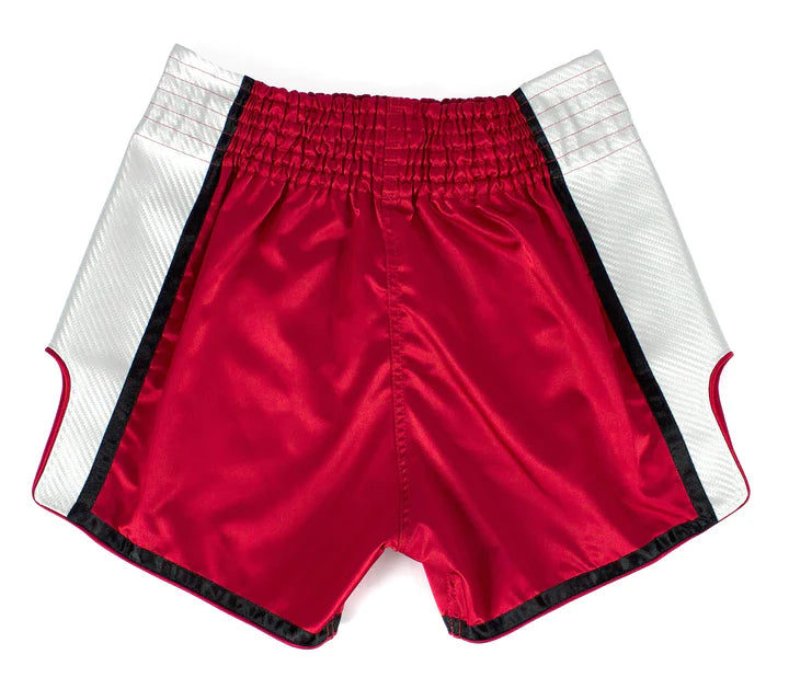 Fairtex Red & White Slim Cut Muay Thai Boxing Shorts - Lightweight MMA Training & Competition Gear for Kickboxing, Muay Thai & Martial Arts