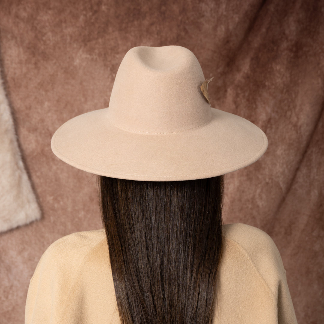 Stylish Emmanuelle Wool Felt Fedora Hat for Women - Classic Wide Brim Winter Fashion Accessory for Outdoor Activities, Travel & Special Occasions