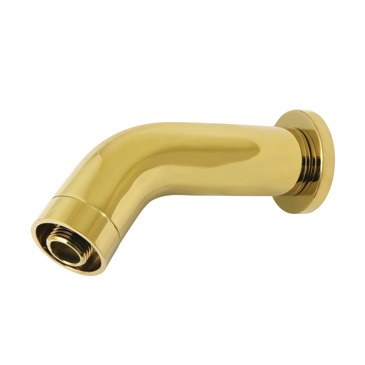 AquaElements K850E2 6 Inch Brass Shower Arm with Flange - Polished Brass Finish for Bathroom Shower Installation & Bathroom Renovation Projects