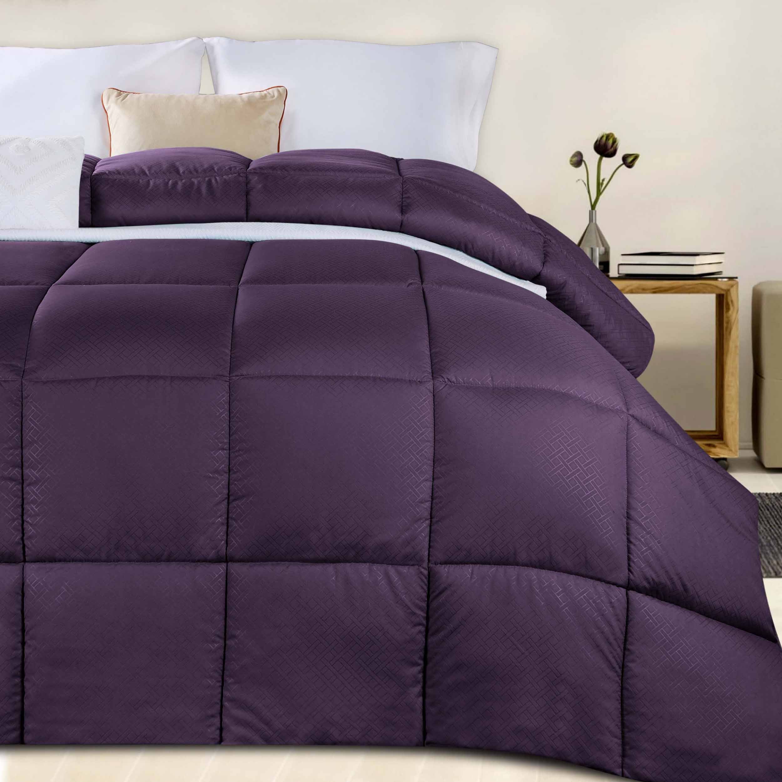 Luxury Basketweave Plush Down Alternative Comforter - Hypoallergenic & Breathable All-Season Bedding for Master Bedroom, Guest Room & Dorm