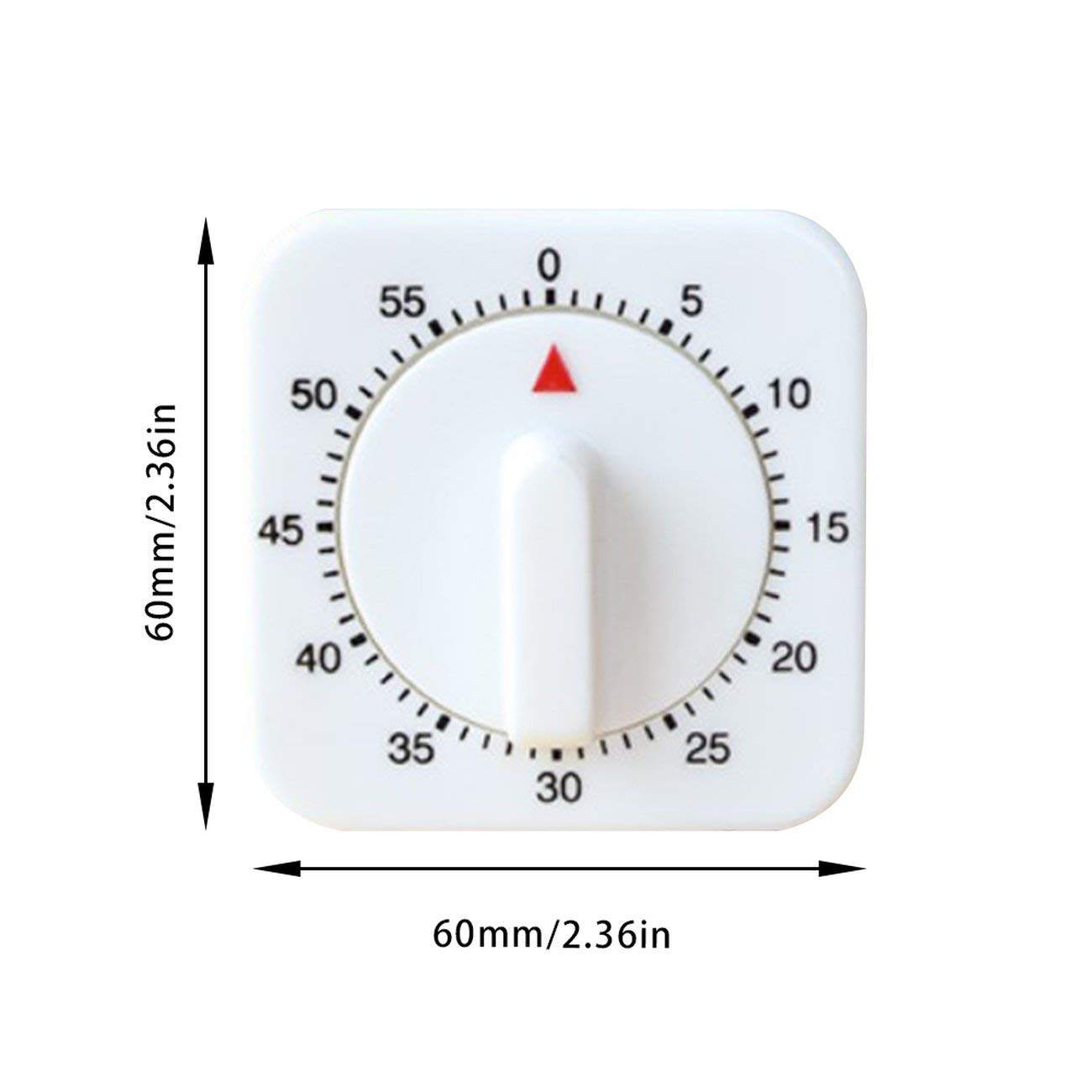 60-Minute Mechanical Kitchen Timer - Square Pendulum Alarm for Cooking & Baking