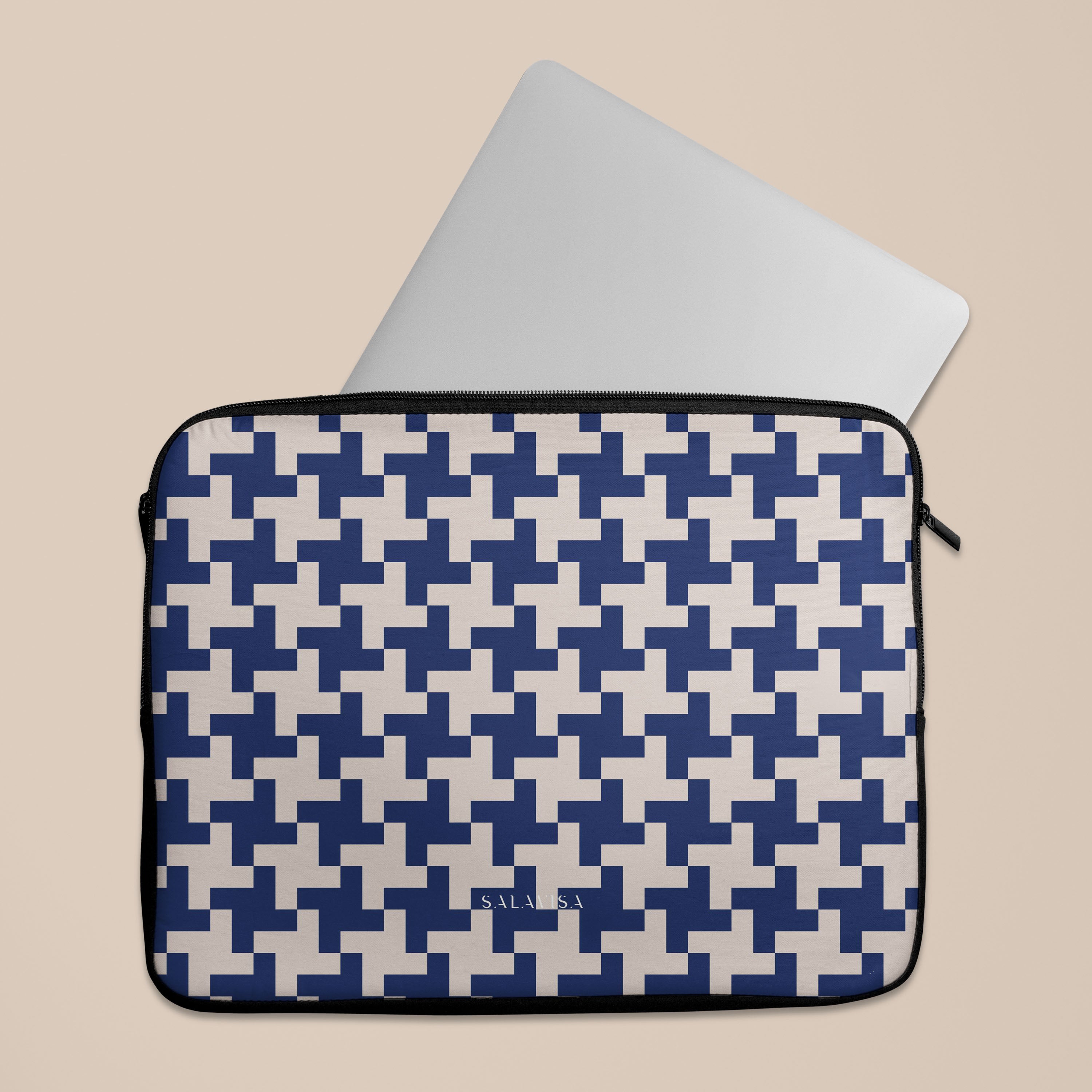 Blue Glen Plaid Laptop Sleeve Case - Protective 13-15 Inch MacBook Pro/Air Cover - Perfect for Work, Travel & School