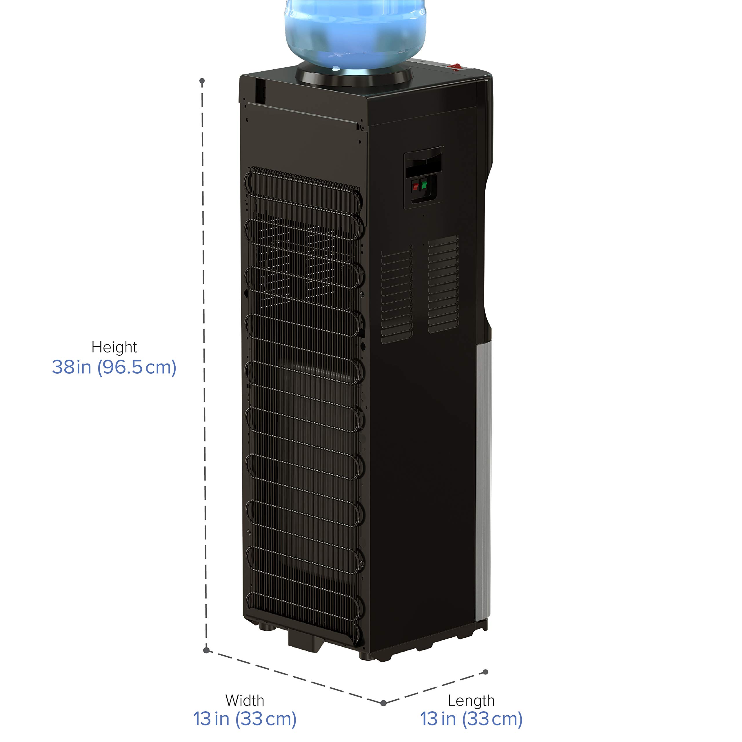 Brio Essential Series Top Loading Water Cooler Dispenser - 3 Temperature Settings, Child Safety Lock, 3/5 Gallon Bottle Capacity - UL & Energy Star Certified for Home & Office Use