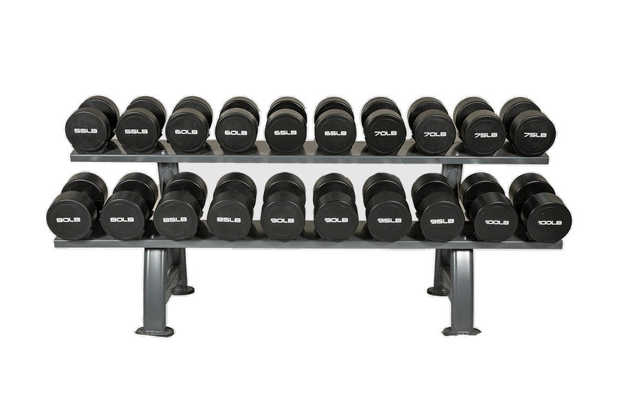Warrior Elite Urethane Pro Style Dumbbell Sets (5-50lbs) - Premium Home Gym Equipment for Strength Training & Weightlifting - Perfect for Home Workouts, CrossFit & Fitness Enthusiasts