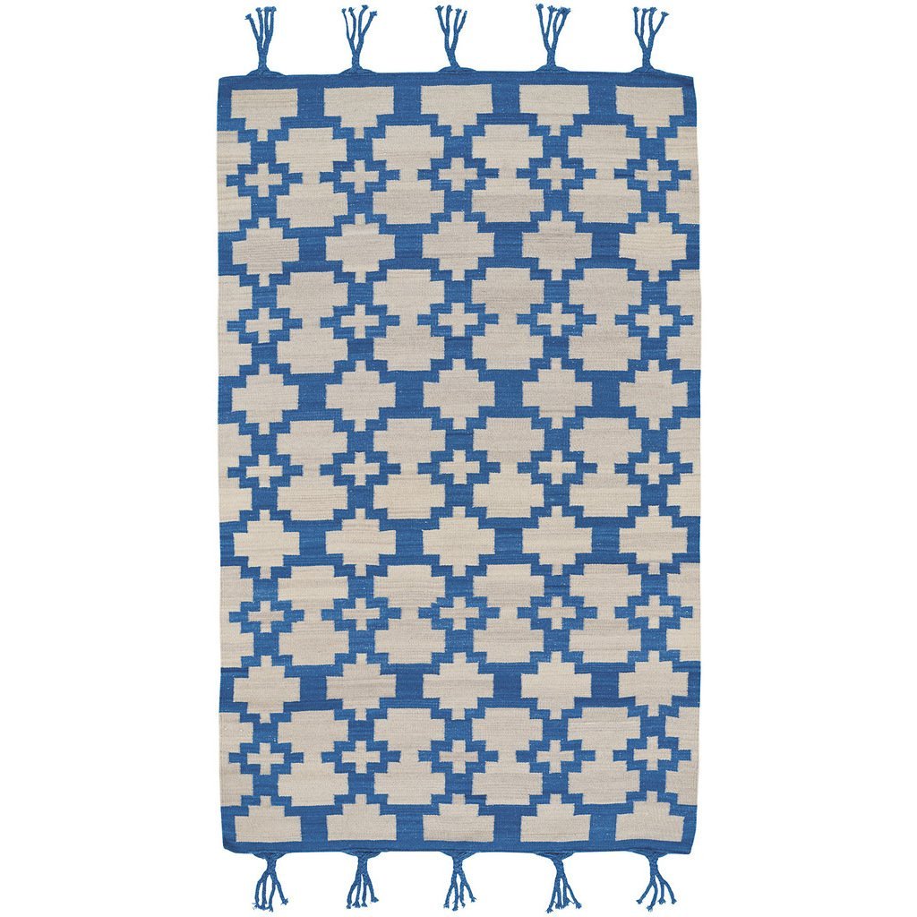 Valla Azul Handmade Wool Rug 5'x8' – Soft & Durable for Living Room, Bedroom, or Office Decor