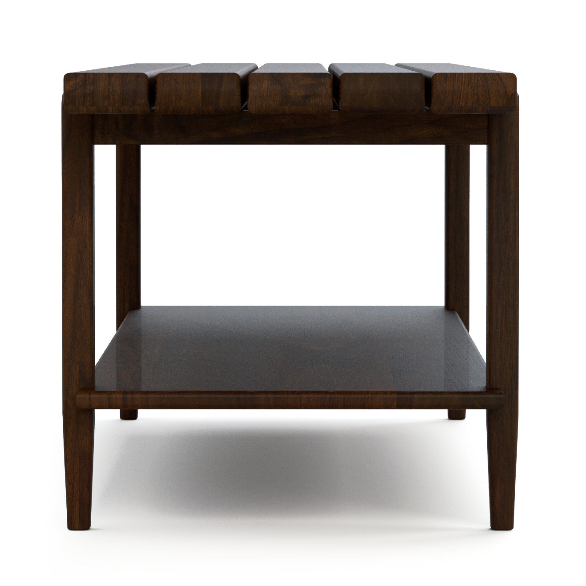 Hudson Valley Slatted Bench - Modern Wooden Bench for Indoor & Outdoor Use - Perfect for Patio, Garden, and Entryway Decor
